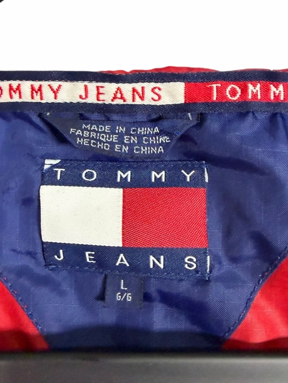 Tommy Jeans Vintage Y2K Colorblock Anorak Windbreaker Men’s L Red Navy - Picture 6 of 11